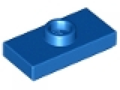 Plate blau, Modified 1 x 2 with 1 Stud with Groove and Inside Stud Holder (Jumper)