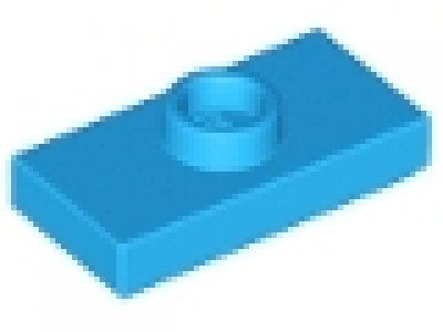 Plate , Modified 1 x 2 with 1 Stud with Groove and Inside Stud Holder (Jumper) dunkelazure