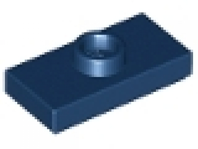 Plate, Modified 1 x 2 with 1 Stud with Groove and Inside Stud Holder (Jumper) dunkelblau