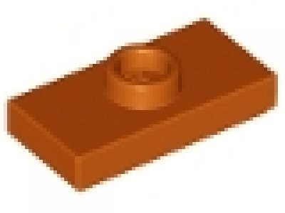 Plate, Modified 1 x 2 with 1 Stud with Groove and Inside Stud Holder (Jumper) dunkelorange