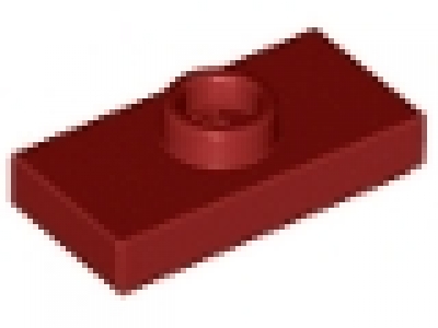 Plate, Modified 1 x 2 with 1 Stud with Groove and Inside Stud Holder (Jumper) dunkelrot