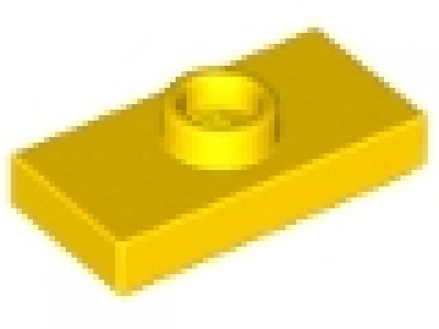 Plate, Modified 1 x 2 with 1 Stud with Groove and Inside Stud Holder (Jumper) gelb