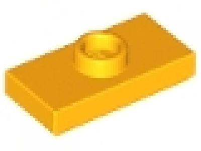 Plate, Modified 1 x 2 with 1 Stud with Groove and Inside Stud Holder (Jumper) hellorange