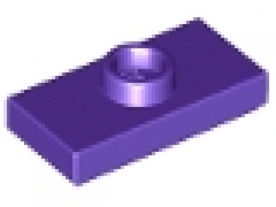 Plate , Modified 1 x 2 with 1 Stud with Groove and Inside Stud Holder (Jumper) lila