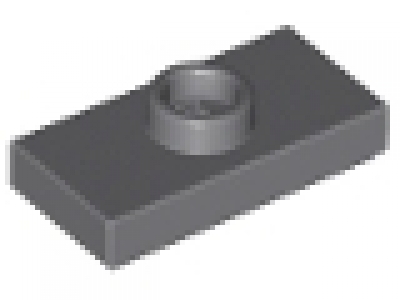 Plate, Modified 1 x 2 with 1 Stud with Groove and Inside Stud Holder (Jumper) neues dunkelgrau