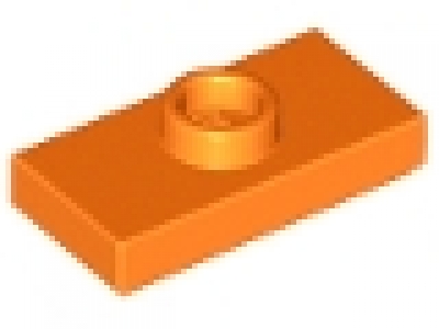 Plate, Modified 1 x 2 with 1 Stud with Groove and Inside Stud Holder (Jumper) orange