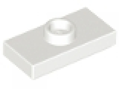 Plate weiß Modified 1 x 2 with 1 Stud with Groove and Inside Stud Holder (Jumper) neu