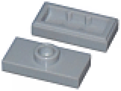 Plate, Modified 1 x 2 with 1 Stud with Groove and Inside Stud Holder (Jumper) neues hellgrau