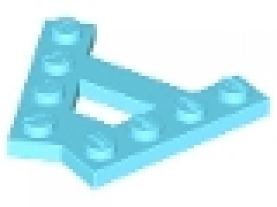 Wedge, Plate A-Shape with 2 Rows of 4 Studs mittelazure, neu