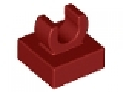 Lego Fliese 1 x 1 mit Clip dunkelrot 15712