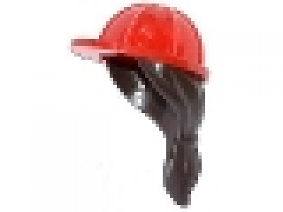 Bauhelm rot mit langen Pferdeschwanz, 16178pb01