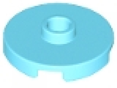 Rundfliese 2 x 2 mittelazure mit Knopf offen 18674