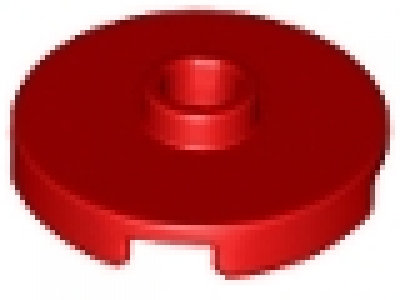 Rundfliese 2 x 2 rot mit Knopf offen 18674