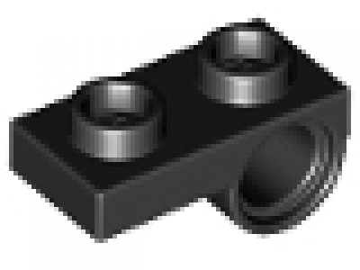 Lego Platte Modified 1 x 2 with Pin Hole on Bottom schwarz, neu, 18677