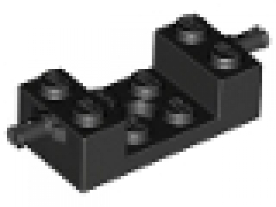 Brick, Modified 2 x 4 with Wheels Holder with 2 x 2 Cutout and Hole, schwarz