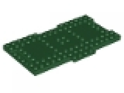 Brick, Modified 8 x 16 x 2/3 with 1 x 4 Indentations and 1 x 4 Plate, dunkelgrün