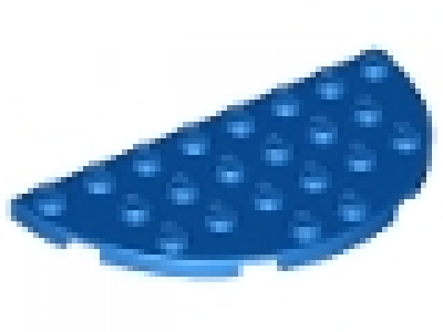 Lego Plate, Round Half 4 x 8 blau 22888