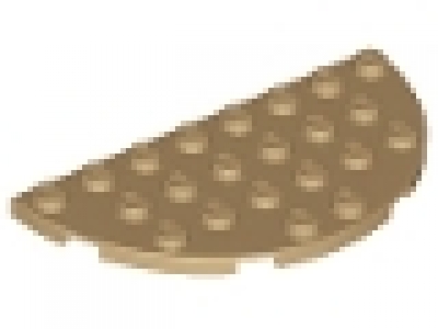 Lego Plate, Round Half 4 x 8 dunkeltan 22888