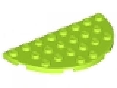 Lego Plate, Round Half 4 x 8 lime 22888