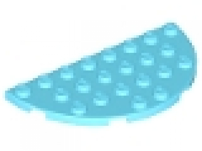 Lego Plate, Round Half 4 x 8 mittelazure 22888