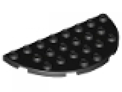 Lego Plate, Round Half 4 x 8 schwarz 22888