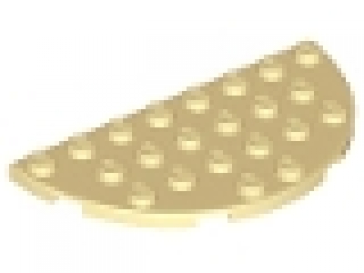 Lego Plate, Round Half 4 x 8 tan 22888