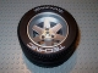 Wheel 62mm D. x 46mm Technic Racing Large, with Black Tire Technic Racing Large with 'Technic Racing' White Pattern (22969 / 32296pb01), 22969c04 aus dem Set 8458