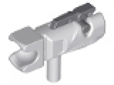 Minifigure, Weapon Gun, Mini Blaster / Shooter / Fire Nozzle with Tow Ball Socket and Dark Bluish Gray Trigger (23922 / 15392), neues hellgrau