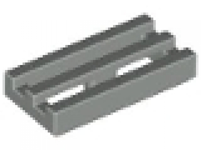 Gitterfliese 1 x 2 altes hellgrau 2412b, mit Rille