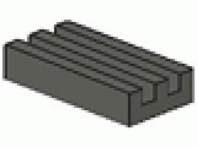 Gitterfliese 1 x 2 altes dunkelgrau 2412b