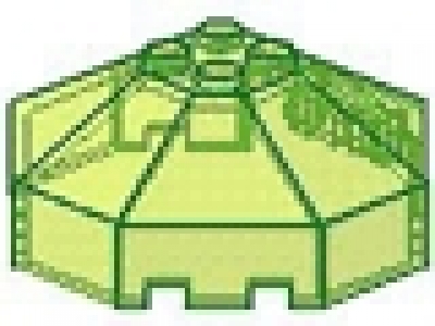 Lego Fensterkuppel (ohne Kreuzbohrung) 6x6x2 tr neon grün 2418a