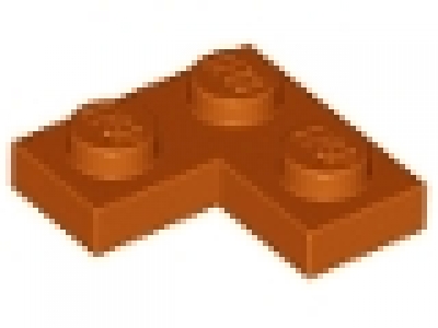 Winkelplatte ( Corner) 2 x 2 x 0,33 dunkelorange 2420