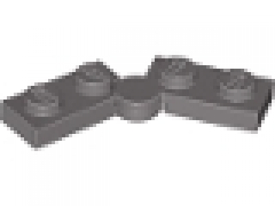 Scharnierplatte (Mutter + Vater) 1x2x0.33 altes dunkelgrau