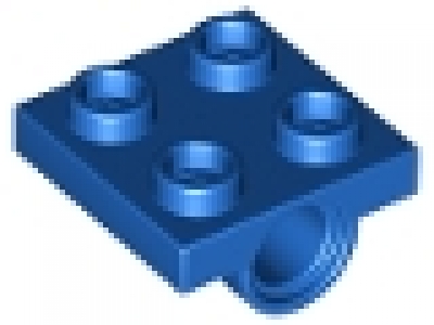 Platte 2 x 2 mit einem Loch 2444 blau