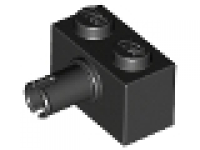 Technikstein 1 x 2 mit Pin, Achsstein 2458 schwarz