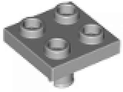 Platte 2 x 2 mit Pin unten neues hellgrau neu
