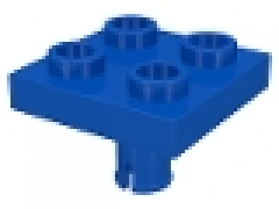 Platte 2 x 2 mit Pin unten blau