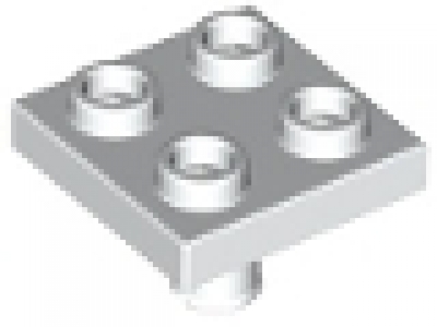 Platte 2 x 2 mit Pin unten weiß