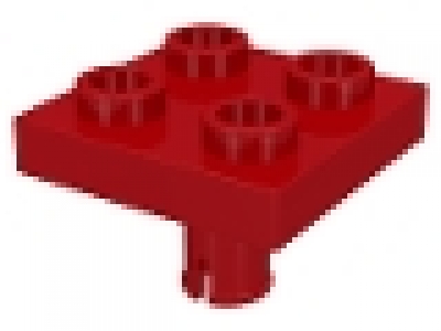 Platte 2 x 2 mit Pin unten rot