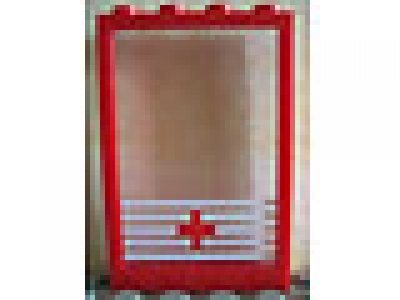 Fenster mit Glaseinsatz 1x4x5 rot, Rotes Kreuz