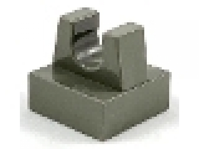 Lego Fliese 1 x 1 mit Clip altes dunkelgrau 2555