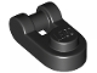 LEGO Plate, Round 1 x 1 with Bar Handle 26047, schwarz