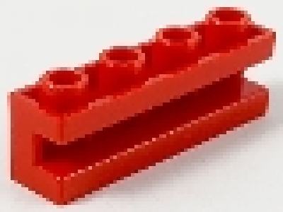 Stein mit Mittelnut 2653 rot 1 x 4