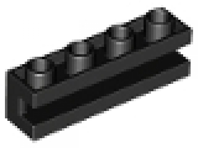 Stein mit Mittelnut 2653 schwarz 1 x 4