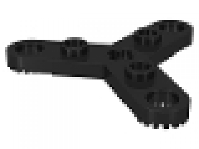 Technic, Plate Rotor 3 Blade with Toothed Ends and 3 Studs (Propeller), schwarz