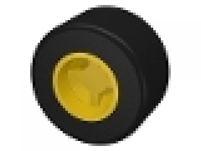 Rad mit Felge 8mm D. x 9mm   gelb