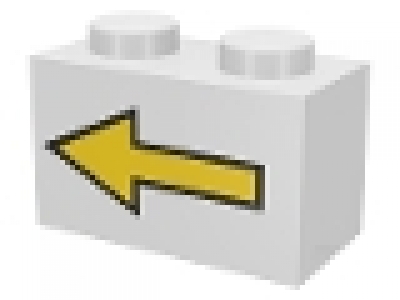 1 x 2 Stein mit Pfeil li.weiß