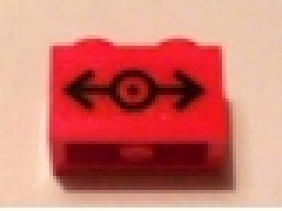 1 x 2 Stein rot 3004pb101 " Eisenbahn "