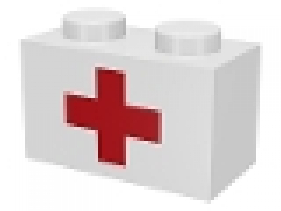 1 x 2 Stein weiß "rotes Kreuz" dem Alter entsprechend!