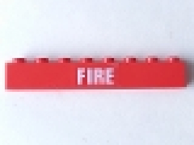 1 x 8 Stein rot Feuerwehr, 3008pb111